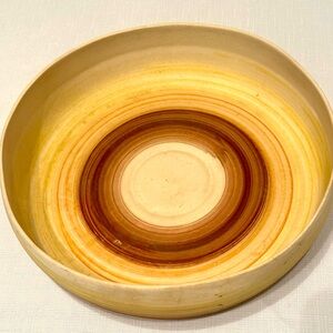 MCM Haeger Pottery Striped Swirl 70's 11" Bowl USA Brown,Yellow, Orange #3180